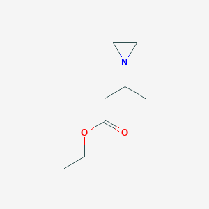 molecular formula C8H15NO2 B15399954 Ethyl 3-(aziridin-1-yl)butanoate CAS No. 4078-25-5