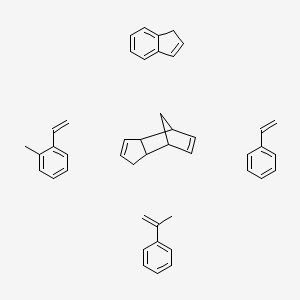 molecular formula C45H48 B15399992 1-ethenyl-2-methylbenzene;1H-indene;prop-1-en-2-ylbenzene;styrene;tricyclo[5.2.1.02,6]deca-3,8-diene CAS No. 68240-01-7