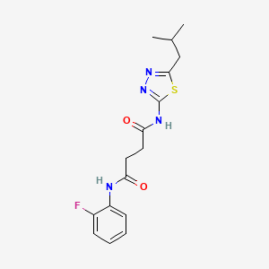 molecular formula C16H19FN4O2S B15400041 N-(2-fluorophenyl)-N'-[5-(2-methylpropyl)-1,3,4-thiadiazol-2-yl]butanediamide CAS No. 714939-03-4