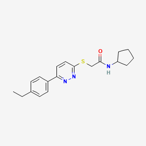 molecular formula C19H23N3OS B15400299 N-cyclopentyl-2-((6-(4-ethylphenyl)pyridazin-3-yl)thio)acetamide CAS No. 896045-28-6