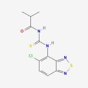 molecular formula C11H11ClN4OS2 B15400388 N-[(5-chloro-2,1,3-benzothiadiazol-4-yl)carbamothioyl]-2-methylpropanamide CAS No. 899396-98-6