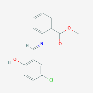 molecular formula C15H12ClNO3 B15400449 methyl 2-{[(E)-(5-chloro-2-hydroxyphenyl)methylidene]amino}benzoate CAS No. 65553-39-1