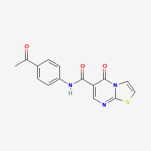 molecular formula C15H11N3O3S B15400462 N-(4-acetylphenyl)-2-oxo-7-thia-1,5-diazabicyclo[4.3.0]nona-3,5,8-triene-3-carboxamide CAS No. 6257-01-8