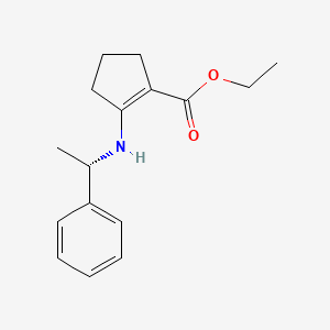 molecular formula C16H21NO2 B15400485 Ethyl 2-((S)-1-Phenylethylamino)cyclopentene carboxylate CAS No. 53898-02-5