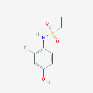 molecular formula C8H10FNO3S B15400496 N-(2-fluoro-4-hydroxy-phenyl)ethanesulfonamide CAS No. 4068-80-8
