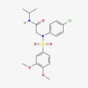 molecular formula C19H23ClN2O5S B15400507 N~2~-(4-chlorophenyl)-N~2~-[(3,4-dimethoxyphenyl)sulfonyl]-N-propan-2-ylglycinamide CAS No. 5403-18-9