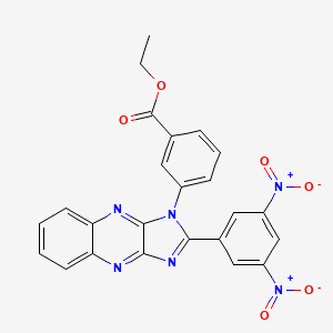 molecular formula C24H16N6O6 B15400542 ethyl 3-[2-(3,5-dinitrophenyl)-1H-imidazo[4,5-b]quinoxalin-1-yl]benzoate CAS No. 4854-18-6