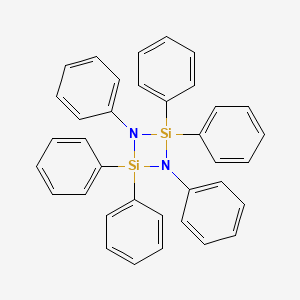 molecular formula C36H30N2Si2 B15400567 Cyclodisilazane, hexaphenyl- CAS No. 3284-07-9