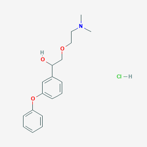 molecular formula C18H24ClNO3 B154006 alpha-((2-(Dimethylamino)ethoxy)methyl)-3-phenoxybenzenemethanol hydrochloride CAS No. 131961-59-6