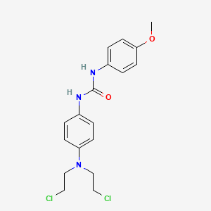 molecular formula C18H21Cl2N3O2 B15400606 N-{4-[Bis(2-chloroethyl)amino]phenyl}-N'-(4-methoxyphenyl)urea CAS No. 88784-22-9