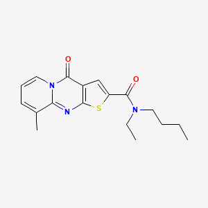 molecular formula C18H21N3O2S B15400644 N-butyl-N-ethyl-9-methyl-4-oxo-4H-pyrido[1,2-a]thieno[2,3-d]pyrimidine-2-carboxamide CAS No. 690252-14-3