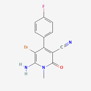molecular formula C13H9BrFN3O B15400685 6-Amino-5-bromo-4-(4-fluorophenyl)-1,2-dihydro-1-methyl-2-oxo-3-pyridinecarbonitrile CAS No. 745798-08-7