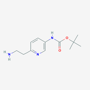 molecular formula C12H19N3O2 B15400832 Tert-butyl 6-(2-aminoethyl)pyridin-3-ylcarbamate CAS No. 1196156-58-7