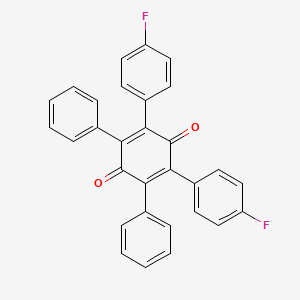 molecular formula C30H18F2O2 B15400910 p-Benzoquinone, 2,6-bis(p-fluorophenyl)-3,5-diphenyl- CAS No. 22030-93-9