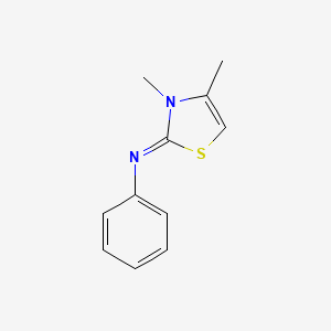 molecular formula C11H12N2S B15401037 N-[(2Z)-3,4-dimethyl-1,3-thiazol-2(3H)-ylidene]aniline CAS No. 91088-92-5