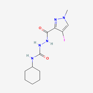 molecular formula C12H18IN5O2 B15401059 N-cyclohexyl-2-[(4-iodo-1-methyl-1H-pyrazol-3-yl)carbonyl]hydrazinecarboxamide CAS No. 957482-33-6