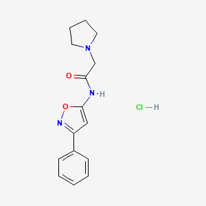 molecular formula C15H18ClN3O2 B15401069 N-(3-Phenyl-5-isoxazolyl)-1-pyrrolidineacetamide monohydrochloride CAS No. 37852-63-4