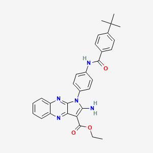 molecular formula C30H29N5O3 B15401077 ethyl 2-amino-1-(4-{[(4-tert-butylphenyl)carbonyl]amino}phenyl)-1H-pyrrolo[2,3-b]quinoxaline-3-carboxylate CAS No. 380867-86-7