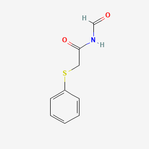 molecular formula C9H9NO2S B15401239 Acetamide, N-formyl-2-(phenylthio)- CAS No. 107265-23-6