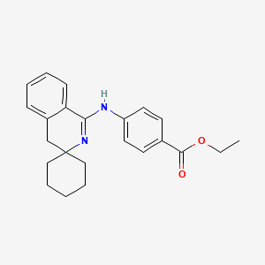 molecular formula C23H26N2O2 B15401310 ethyl 4-(spiro[4H-isoquinoline-3,1'-cyclohexane]-1-ylamino)benzoate CAS No. 5802-40-4