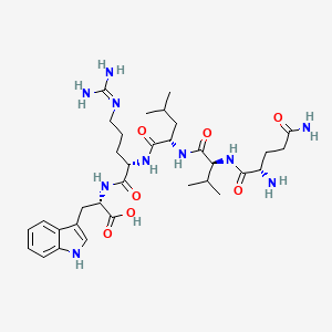 molecular formula C33H52N10O7 B15401322 L-Glutaminyl-L-valyl-L-leucyl-N~5~-(diaminomethylidene)-L-ornithyl-L-tryptophan CAS No. 924290-51-7
