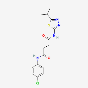 molecular formula C15H17ClN4O2S B15401345 Succinamide, N-(p-chlorophenyl)-N'-(5-isopropyl-1,3,4-thiadiazol-2-yl)- CAS No. 107811-39-2