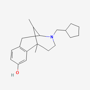 molecular formula C20H29NO B15401372 2,6-Methano-3-benzazocin-8-ol, 1,2,3,4,5,6-hexahydro-3-(cyclopentylmethyl)-6,11-dimethyl- CAS No. 4490-59-9