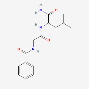 molecular formula C15H21N3O3 B15401424 N-[2-[(1-amino-4-methyl-1-oxopentan-2-yl)amino]-2-oxoethyl]benzamide CAS No. 16506-08-4