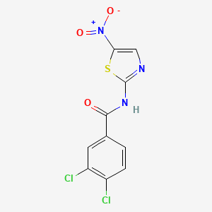 molecular formula C10H5Cl2N3O3S B15401457 Benzamide, 3,4-dichloro-N-(5-nitro-2-thiazolyl)- CAS No. 69819-42-7