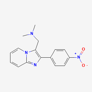 molecular formula C16H16N4O2 B15401497 Imidazo(1,2-a)pyridine, 3-(dimethylaminomethyl)-2-(p-nitrophenyl)- CAS No. 3369-09-3