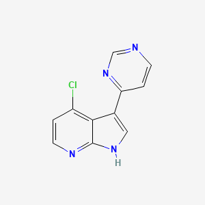 molecular formula C11H7ClN4 B15401501 1H-Pyrrolo[2,3-b]pyridine, 4-chloro-3-(4-pyrimidinyl)- 