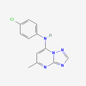 molecular formula C12H10ClN5 B15401537 N-(4-chlorophenyl)-5-methyl-[1,2,4]triazolo[1,5-a]pyrimidin-7-amine CAS No. 330850-37-8