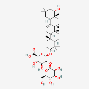molecular formula C42H68O13 B15401567 beta-D-Glucopyranosiduronic acid, (3beta,22beta)-22-hydroxyolean-12-en-3-yl 2-O-beta-D-glucopyranosyl- CAS No. 82793-02-0