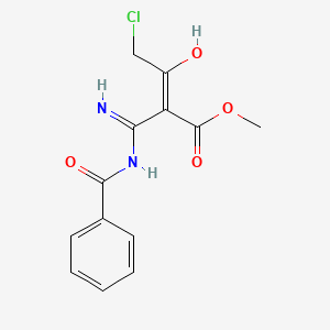 molecular formula C13H13ClN2O4 B15401627 methyl (Z)-2-(N-benzoylcarbamimidoyl)-4-chloro-3-hydroxybut-2-enoate 