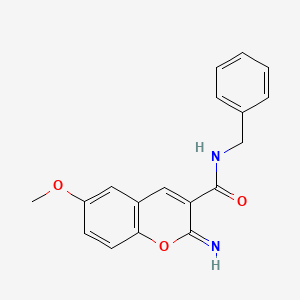 molecular formula C18H16N2O3 B15401750 N-benzyl-2-imino-6-methoxychromene-3-carboxamide CAS No. 313502-41-9