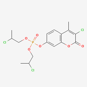 molecular formula C16H18Cl3O6P B15401815 Phosphoric acid, 3-chloro-4-methyl-2-oxo-2H-1-benzopyran-7-yl bis(2-chloropropyl) ester CAS No. 4482-85-3