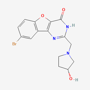 molecular formula C15H14BrN3O3 B15401821 Benzofuro[3,2-d]pyrimidin-4(3H)-one, 8-bromo-2-[[(3R)-3-hydroxy-1-pyrrolidinyl]methyl]- 