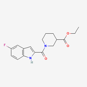 molecular formula C17H19FN2O3 B15401909 ethyl 1-(5-fluoro-1H-indole-2-carbonyl)piperidine-3-carboxylate CAS No. 902010-49-5