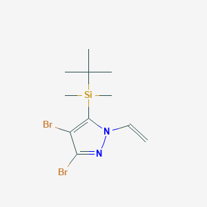 molecular formula C11H18Br2N2Si B15402058 3,4-Dibromo-5-[tert-butyl(dimethyl)silyl]-1-ethenyl-1H-pyrazole CAS No. 923035-95-4