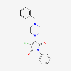 molecular formula C21H20ClN3O2 B15402092 3-(4-benzylpiperazin-1-yl)-4-chloro-1-phenyl-1H-pyrrole-2,5-dione CAS No. 459419-22-8