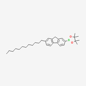 molecular formula C31H45BO2 B15402390 2-(7-Dodecyl-9H-fluoren-2-YL)-4,4,5,5-tetramethyl-1,3,2-dioxaborolane CAS No. 922706-44-3