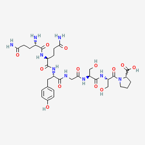 molecular formula C32H47N9O13 B15402392 L-Glutaminyl-L-glutaminyl-L-tyrosylglycyl-L-seryl-L-seryl-L-proline CAS No. 919298-69-4