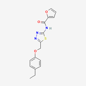 molecular formula C16H15N3O3S B15402396 N-{5-[(4-ethylphenoxy)methyl]-1,3,4-thiadiazol-2-yl}furan-2-carboxamide CAS No. 364339-02-6