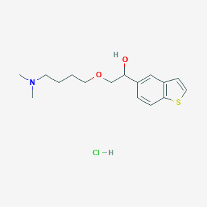 molecular formula C16H24ClNO2S B154024 alpha-((4-(Dimethylamino)butoxy)methyl)benzo(b)thiophene-5-methanol hydrochloride CAS No. 131964-52-8