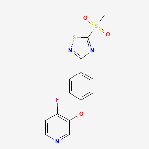 molecular formula C14H10FN3O3S2 B15402445 4-Fluoro-3-{4-[5-(methanesulfonyl)-1,2,4-thiadiazol-3-yl]phenoxy}pyridine CAS No. 922505-32-6
