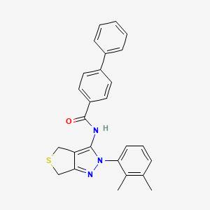 molecular formula C26H23N3OS B15402474 N-[2-(2,3-dimethylphenyl)-4,6-dihydrothieno[3,4-c]pyrazol-3-yl]-4-phenylbenzamide CAS No. 6227-09-4