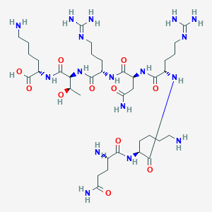 molecular formula C37H71N17O11 B15402631 L-Glutaminyl-L-lysyl-N~5~-(diaminomethylidene)-L-ornithyl-L-asparaginyl-N~5~-(diaminomethylidene)-L-ornithyl-L-threonyl-L-lysine CAS No. 922172-53-0