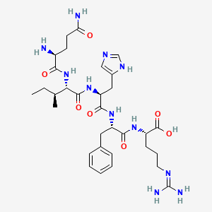molecular formula C32H49N11O7 B15402700 L-Arginine, L-glutaminyl-L-isoleucyl-L-histidyl-L-phenylalanyl- CAS No. 855399-14-3