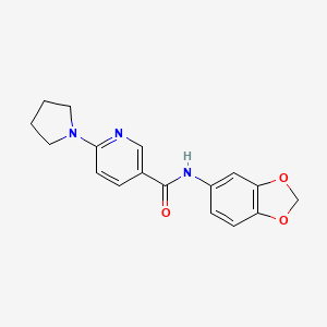 molecular formula C17H17N3O3 B15402701 N-(2H-1,3-Benzodioxol-5-yl)-6-(pyrrolidin-1-yl)pyridine-3-carboxamide CAS No. 920530-46-7