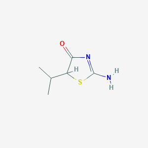 molecular formula C6H10N2OS B15402851 2-Amino-5-propan-2-yl-4-thiazolone CAS No. 3805-17-2